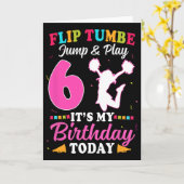 6歳の誕生日 チアリーダー 女の子 カード (黄色い花)