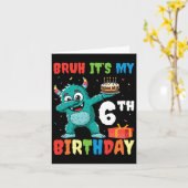 6歳の誕生日 ハロウィンモンスター ダブパー カード (黄色い花)