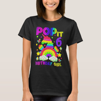 6歳の誕生日 フィジットトイ ポップイット 誕生日 女の子 6歳 Tシャツ