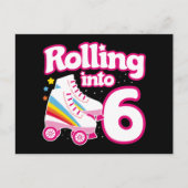 6歳の誕生日 ローラー スケート 6歳 スケート ポストカード (正面)