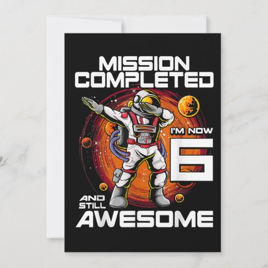 6歳の誕生日 宇宙飛行士 6歳 宇宙 誕生日 招待状 (正面)