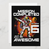 6歳の誕生日 宇宙飛行士 6歳 宇宙 誕生日 招待状 (正面/裏面)