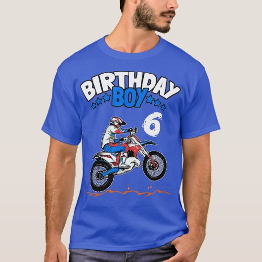6歳の誕生日 男の子 ダートバイク こども 6歳 男の子 Tシャツ (正面)
