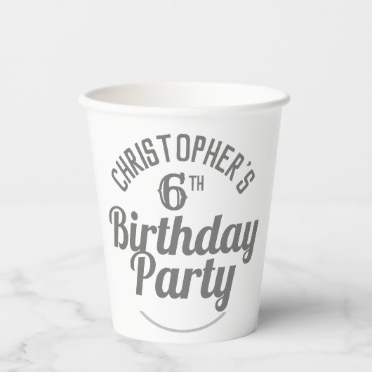 6歳の誕生日 紙コップ (正面)