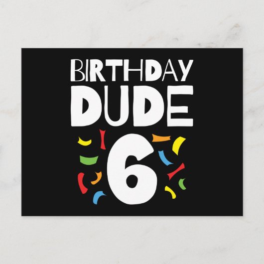 6歳の誕生日 6歳の男の子のパーティー 誕生日おめでとう 6 ポストカード (正面)