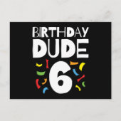 6歳の誕生日 6歳の男の子のパーティー 誕生日だよ 6 ポストカード (正面)