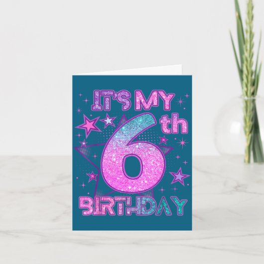 6歳の誕生日K-POPガール 6歳の誕生日パーティー カード (正面)