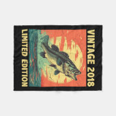 6歳ギフト2018魚釣り漁師フィッシュ6th B フリースブランケット (正面(横))