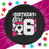 6歳サッカーサッカーパーティー6誕生日女の子 ペーパープレート