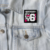 6歳サッカーサッカーパーティー6誕生日女の子 缶バッジ (インサイチュ)
