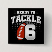 6歳タックルサッカーパーティーキッズ6誕生日 缶バッジ (正面)
