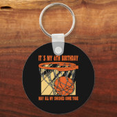 6歳ハッピー6誕生日バスケットボール6誕生 キーホルダー (正面)