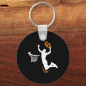 6歳バスケットボールダンク6thバースデーパーティボーイズ キーホルダー (正面)