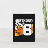 6歳バスケットボールパーティーテーマ6th誕生日ボーイ カード (正面)