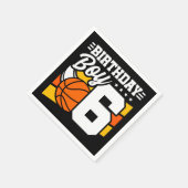 6歳バスケットボールパーティーテーマ6th誕生日ボーイ スタンダードカクテルナプキン (角)