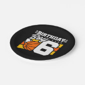 6歳バスケットボールパーティーテーマ6th誕生日ボーイ ペーパープレート (アングル)