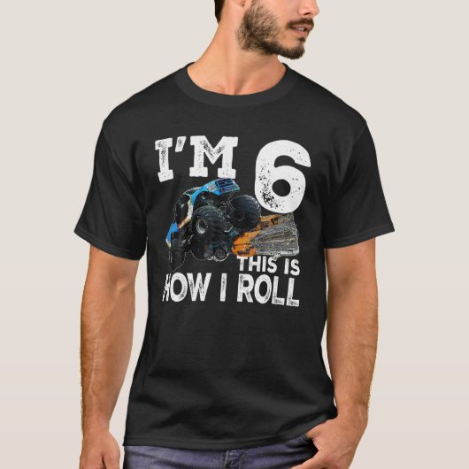 6歳モンスタートラックシャツ6誕生日ギフト Tシャツ (正面)