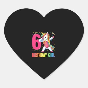 6歳ユニコーンダビング6歳誕生日ガールユニック ハートシール