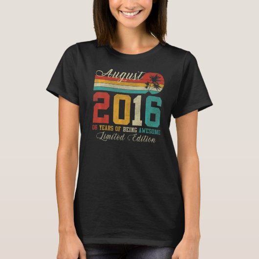 6歳威厳があるヴィンテージ2016年6誕生日 Tシャツ (正面)