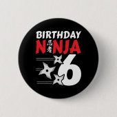 6歳忍者パーティースターキッズ6誕生日 缶バッジ (正面)