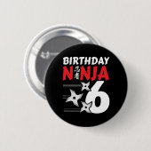 6歳忍者パーティースターキッズ6誕生日 缶バッジ (正面&裏面)