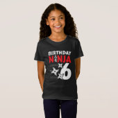 6歳忍者パーティースターキッズ6誕生日 Tシャツ (正面フル)