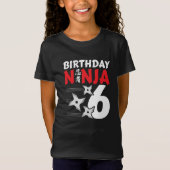 6歳忍者パーティースターキッズ6誕生日 Tシャツ (正面)