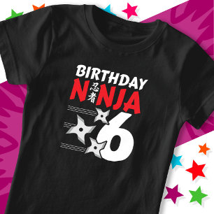 6歳忍者パーティースターキッズ6誕生日 Tシャツ