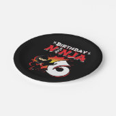 6歳漫画ブックスタイル忍者6th誕生日 ペーパープレート (アングル)