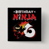 6歳漫画ブックスタイル忍者6th誕生日 缶バッジ (正面)