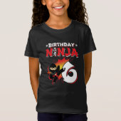 6歳漫画ブックスタイル忍者6th誕生日 tシャツ (正面)