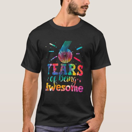6歳素晴らし絞り染め6歳B Tシャツ (正面)