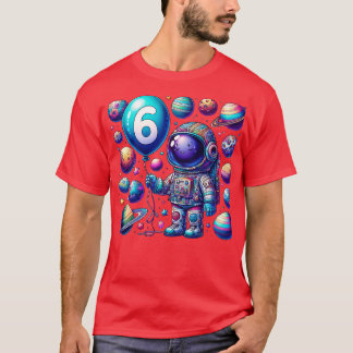 6歳誕生日ボーイギフト宇宙飛行士6誕生 Tシャツ