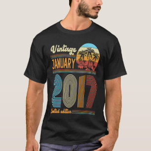 6歳誕生日ヴィンテージ2017年1月ガールズB Tシャツ