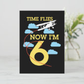 6歳誕生日男子飛行機 6歳誕生日 招待状 (スタンド正面)