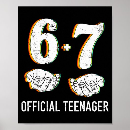 6歳7歳 男の子 女の子 ティーンエイジャー 13歳の誕生日 おもしろ ポスター (正面)