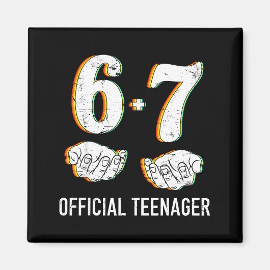 6歳7歳 男の子 女の子 ティーンエイジャー 13歳の誕生日 楽しい マグネット (正面)