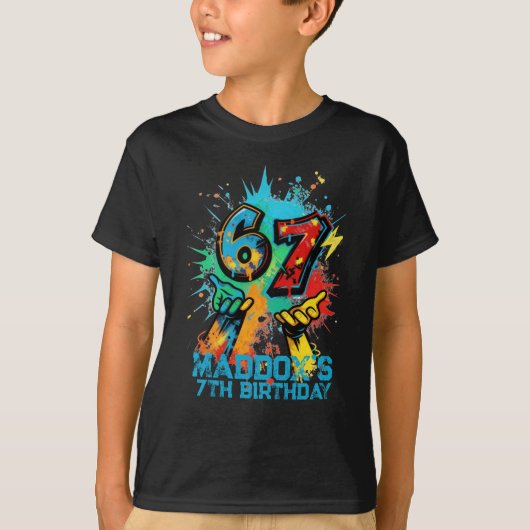 6歳 7歳 バースデーTシャツ Tシャツ (正面)