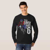 6歳BMXバースデーパーティーボーイズダートバイクビキン Tシャツ (正面フル)