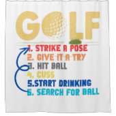 6段おもしろいゴルフ シャワーカーテン (正面)