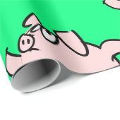 6漫画おもしろいイラストレーション豚の選択カラーギフト ラッピングペーパー (ロールコーナー)