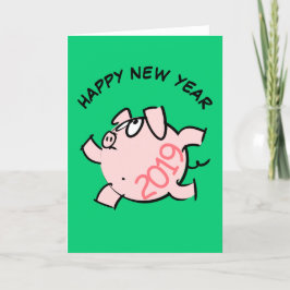 6漫画おもしろいイラストレーション豚Year 2019カード シーズンカード