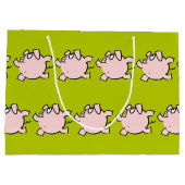 6漫画おもしろい豚新生児選択カラーLギフト ラージペーパーバッグ (裏面)