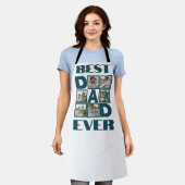 6父の日または誕生日の写真コラージュ エプロン (着用した状態)