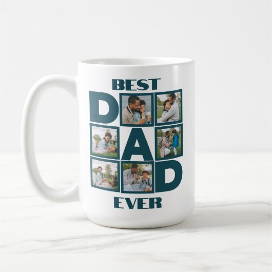 6父の日または誕生日の写真コラージュ コーヒーマグカップ (左)