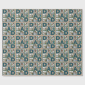 6父の日または誕生日の写真コラージュ ラッピングペーパー (フラット)