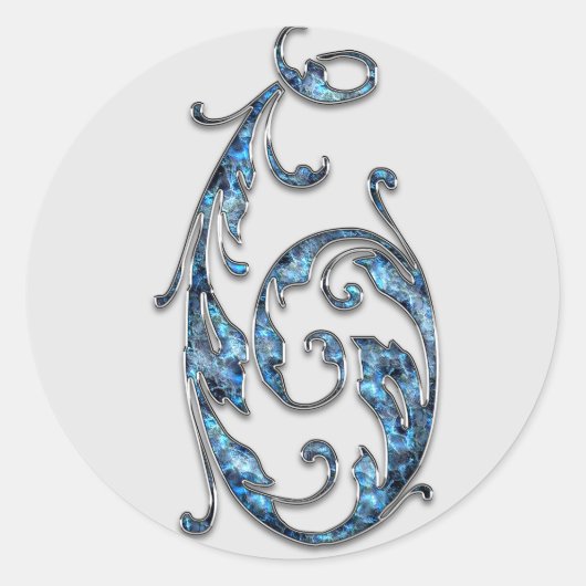 6番目のシールのモノグラム ラウンドシール (正面)