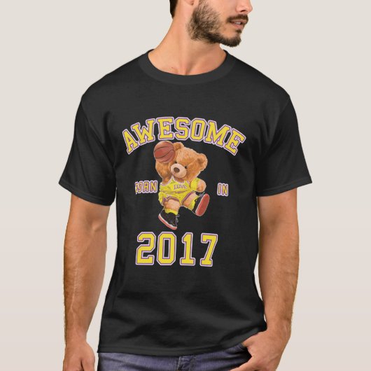 6番目の誕生日キッズ2017テディベアカ素晴らしンバ Tシャツ (正面)