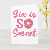 6番目の誕生日スイートドーナツ6歳の少女ギフト カード (黄色い花)