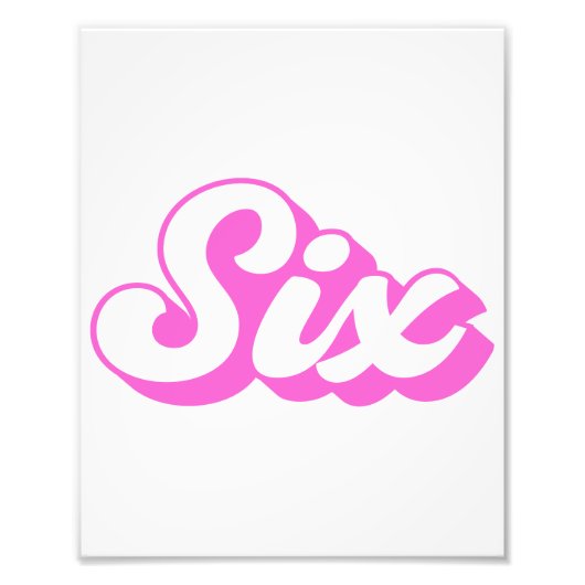 6番目の誕生日レトロガール フォトプリント            (正面)